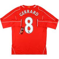 2014-15 Liverpool Home L/S Shirt Gerrard #8 *w/Tags*