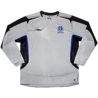 2005-06 Everton Player Issue Away L/S Shirt XL