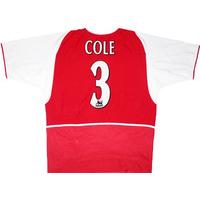 2002-04 Arsenal Home Shirt Cole #3 XXL