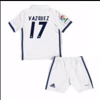 2016-17 Real Madrid Kids Home Mini Kit (Vazquez 17)