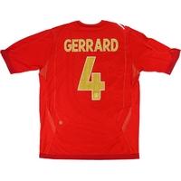 2006-08 England Away Shirt Gerrard #4 (Excellent) XL