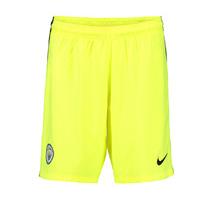 2016-2017 Man City Home Nike Goalkeeper Shorts (Volt) - Kids