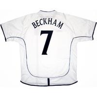 2001-03 England Home Shirt Beckham #7 (Very Good) XL