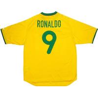 2000-02 Brazil Home Shirt Ronaldo #9 (Good) XL