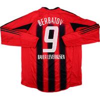 2005 06 bayer leverkusen match worn home ls shirt berbatov 9 v wolfsbu ...