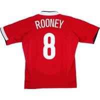 2004 06 manchester united european home shirt rooney 8 very good m