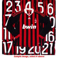 2009-10 AC Milan L/S Player Issue Home # Shirt *As New* S
