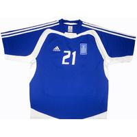 2004-05 Greece U-21 Match Issue Home Shirt #21 (v Georgia)