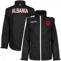 2016-2017 Albania Macron Full Zip Mesh Windbreaker (Black)