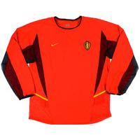 2002-04 Belgium Player Issue Home L/S Shirt XL