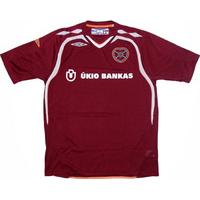 2007-08 Hearts Home Shirt (Very Good) S