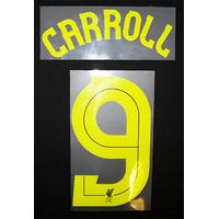 2010-11 Liverpool Third European/Cup LFC Lemon Name Set Carroll #9