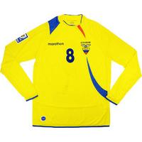 2007 09 ecuador match worn home ls shirt 8 mndez