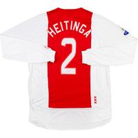 2006-07 Ajax Match Issue Home L/S Shirt Heitinga #2