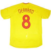 2006 07 liverpool european away shirt gerrard 8 excellent xxl