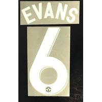 2011 13 manchester united european evans 6 name set