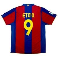 2007 08 barcelona home shirt etoo 9 good m