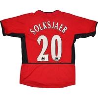 2002 04 manchester united home shirt solskjaer 20 very good xlboys