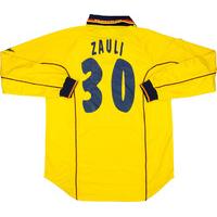2001-02 Bologna Match Issue Away L/S Shirt Zauli #30