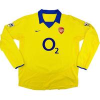 2003-05 Arsenal Away L/S Shirt (Excellent) XL