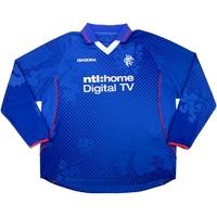 2002-03 Rangers Home L/S Shirt (Very Good) XL