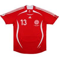 2007 Denmark Match Issue European Championship Qualification Home Shirt #13 (Laursen) v Sweden