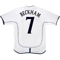 2001-03 England Home Shirt Beckham #7 (Very Good) XL