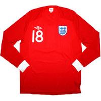 2010 England U-17 Match Issue Away L/S Shirt #18 (Casey) v.Georgia