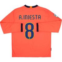 2009-10 Barcelona Away L/S Shirt A.Iniesta #8 (Excellent) L