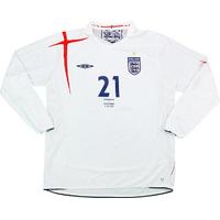 2005 England Match Issue Home L/S Shirt Bent #21 (v Denmark)