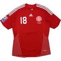 2008 Denmark Match Issue World Cup Qualification Home Shirt #18 (Borring) v Malta