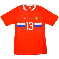 2008 Russia Match Worn Away Shirt Bazhenov #13 (v Holland)