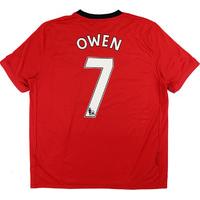 2009 10 manchester united home shirt owen 7 excellent xl