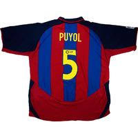 2003-04 Barcelona Home Shirt Puyol #5 (Very Good) XXL