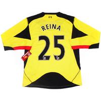 2012-13 Liverpool Yellow GK Away Shirt Reina #25 *w/Tags*