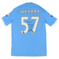 2010-11 Manchester City Match Issue Home \'Signed\' Shirt Wabara #57