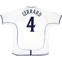 2001-03 England Home Shirt Gerrard #4 (Excellent) XL