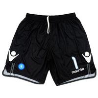 2010-11 Napoli Match Issue Padded Black GK Shorts #1 (Iezzo) XXL