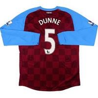 2011-12 Aston Villa Match Issue Home L/S Shirt Dunne #5 *w/Tags*