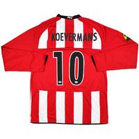 2008-09 PSV Match Worn Home L/S Shirt Koevermans #10 (v Feyenoord)