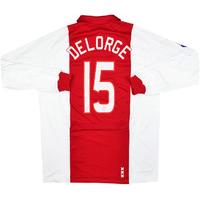 2007-08 Ajax Match Issue Home L/S Shirt Delorge #15