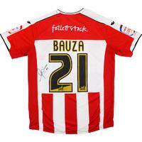 2011-12 Exeter City Match Issue Home Signed Shirt Bauza #21