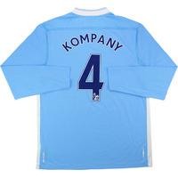 2011-12 Manchester City Home L/S Shirt Kompany #4 (Very Good) L