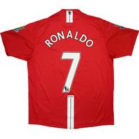 2007-09 Manchester United Home Shirt Ronaldo #7 (Excellent) L