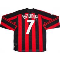 2003-04 AC Milan Champions League Home L/S Shirt Shevchenko #7 *Mint* S