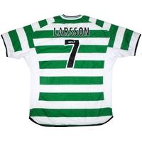 2001 03 celtic home shirt larsson 7 very good xxl