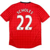 2012-13 Manchester United Home Shirt Scholes #22 (Excellent) M