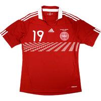 2010 denmark match issue home shirt rommedahl 19 v senegal