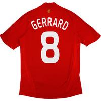 2008-10 Liverpool CL Home Shirt Gerrard #8 (Very Good) XL