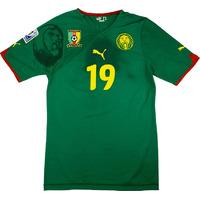 2010 Cameroon Match Worn World Cup Home Shirt Mbia #19 (v Denmark)